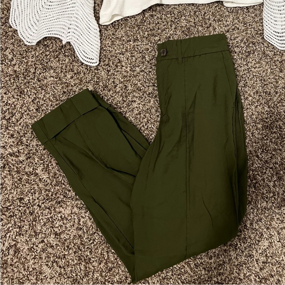 Green High-Waisted Trousers